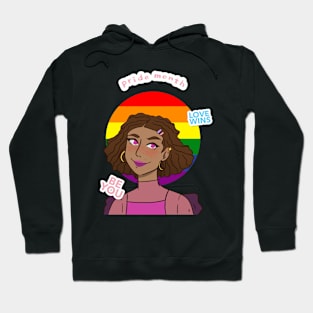 Pride Month with rainbow sun backround Hoodie